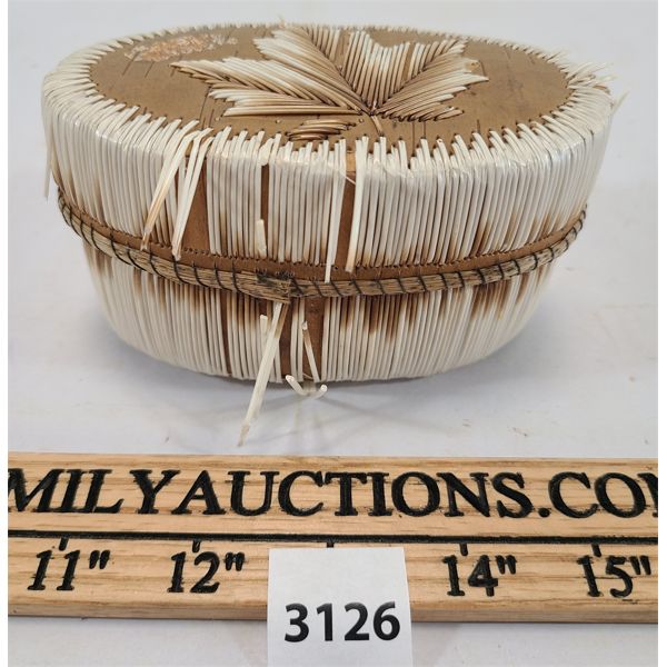PORCUPINE & BIRCH BARK QUILL BOX