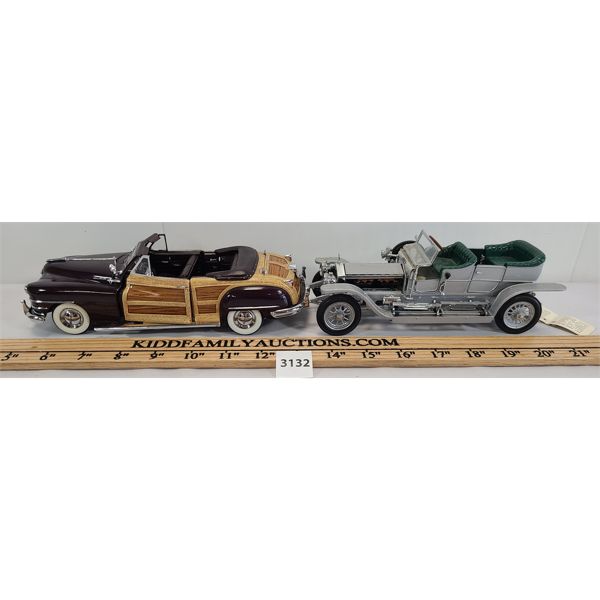 LOT OF 2 - MODEL CARS - INCL FRANKLIN MINT PRECISION 1907 ROLLS ROYCE & CHRYSLER TOWN & COUNTRY 