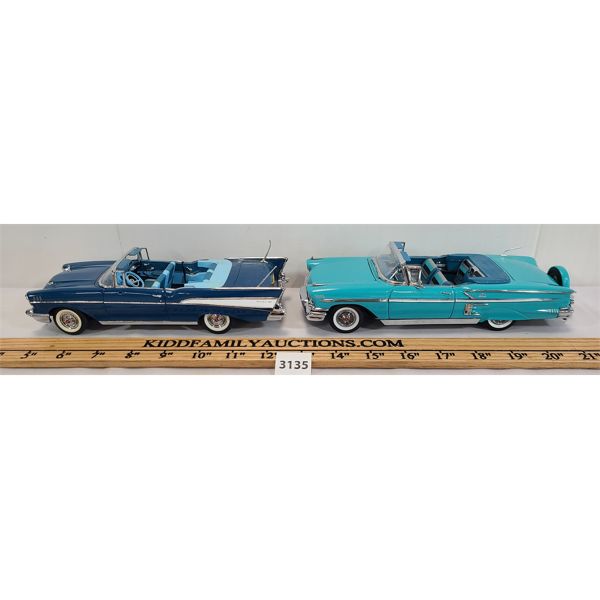LOT OF 2 - THE DANBURY MINT DIE CAST 1957 CHEVROLET BEL AIR & 1958 IMPALA MODELS