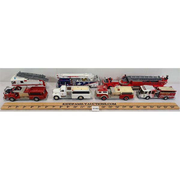 LOT OF 7 - DIE CAST FIRETRUCKS - INCL CODE 3 COLLECTIBLES, CORGI & VITESSE ETC