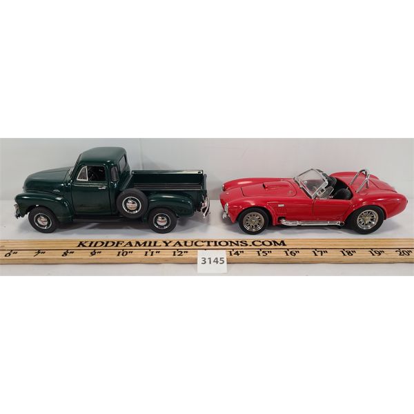 LOT OF 2 - DIE CAST MODELS - THE DANBURY MINT 1953 PICKUP TRUCK & REVELL SHELBY