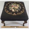 Image 1 : FOOT STOOL W/ FLORAL NEEDLEPOINT 