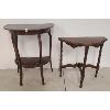 Image 1 : LOT OF 2 - DEMI-LUNE WALNUT TABLE & ART NOUVEAU TABLE