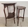 Image 2 : LOT OF 2 - DEMI-LUNE WALNUT TABLE & ART NOUVEAU TABLE