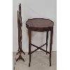 Image 2 : LOT OF 2 - FOLDABLE MAHOGANY CAKE CADDY & OCCASIONAL TABLE