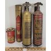 Image 1 : LOT OF 4 - FIRE EXTINGUISHERS - INCL BRASS WALL MOUNT