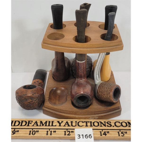 LOT OF 6 - PIPES W/ PIPE STAND 