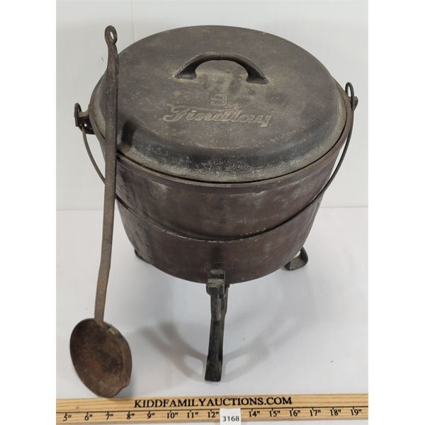CAST IRON FINDLAY POT W/ LADLE & STAND