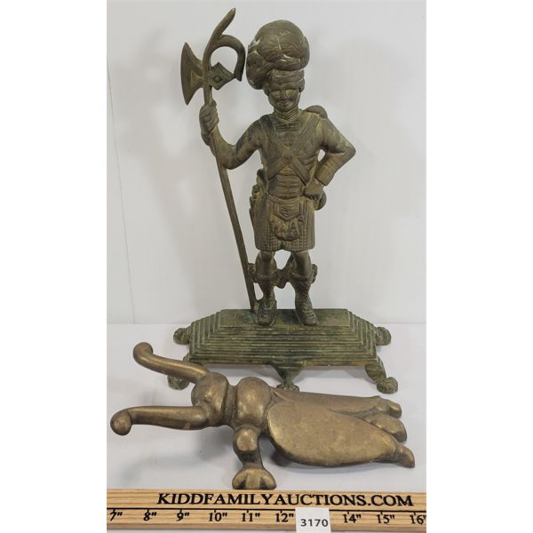 LOT OF 2 - CAST IRON DOOR STOP AND BOOT JACK - MADE IN CANADA