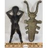 Image 3 : LOT OF 2 - CAST IRON BOOT JACKS - INCL NAUGHTY NELLIE AND BUG