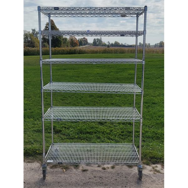 NEXEL TIERED METAL ROLLING SHELF - AS NEW