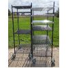 Image 2 : LOT OF 2 - TIERED METAL ROLLING SHELVES