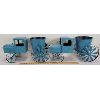 Image 1 : LOT OF 2 - BLUE VINTAGE LOOK TIN CAR PLANTERS 