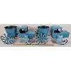 Image 3 : LOT OF 2 - BLUE VINTAGE LOOK TIN CAR PLANTERS 