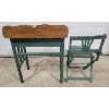 Image 4 : LOT OF 3 - CHILDS DESK, FOLDING CHAIR AND PAINTED WICKER ROCKER