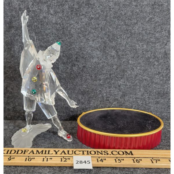 LOT OF 2 - SWAROVSKI 1999 "MASQUERADE" PIERROT FIGURE & STAGE