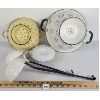 Image 2 : LOT OF 5 - ENAMEL STRAINERS, CANDLESTICK HOLDER & LADLES