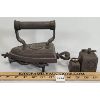 Image 1 : LOT OF 4 - CAST WEIGHTS & SAD IRON W/ TRIVET