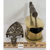 Image 3 : LOT OF 2 - BRASS SAD IRON & TRIVET