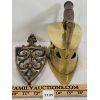 Image 4 : LOT OF 2 - BRASS SAD IRON & TRIVET