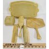 Image 4 : LOT OF 6 - BAKELITE DRESSING TABLE VANITY SET - INCL HAND MIRROR, BRUSHES, TRAY & COMB ETC
