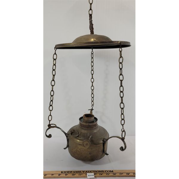 BRASS VALOR HANGING OIL LAMP - MADE IN ENGLAND 