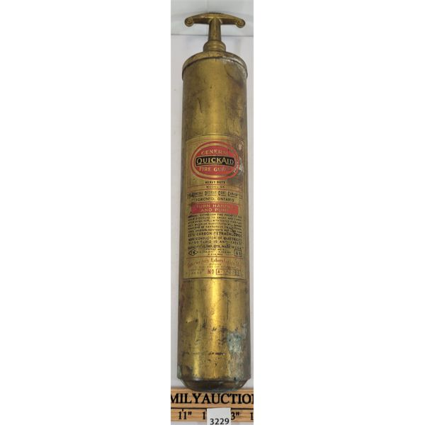 GENERAL QUICK AID BRASS FIRE EXTINGUISHER