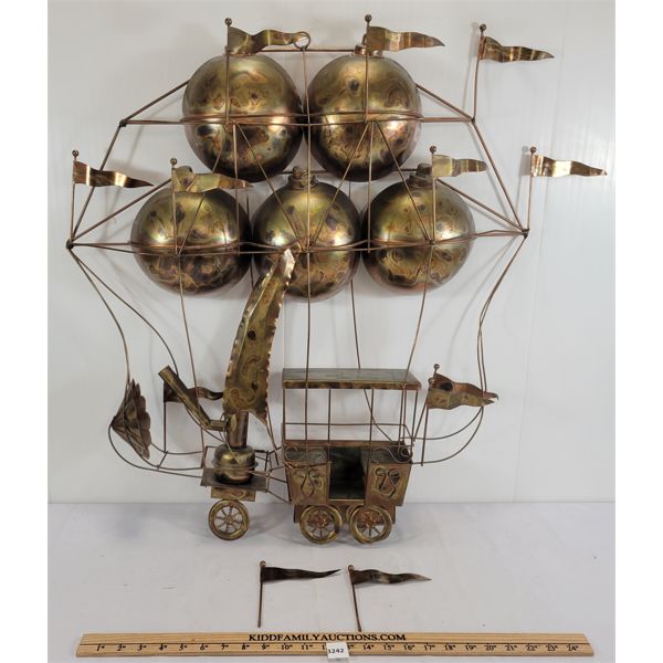 DECO STYLE BRASS SHIP WALL DECOR 