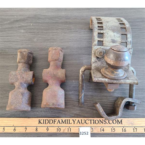 LOT OF 3 - ADJUSTABLE TRAILER HITCH & SOCKET WELDS