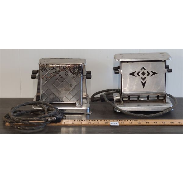 LOT OF 2 - SIDE LOAD TOASTERS - CIRCA 1930's