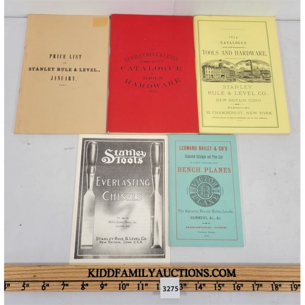 LOT OF 5 - STANLEY TOOLS REPRINT CATALOGUES