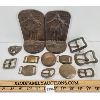 Image 1 : JOB LOT - CAST ABORIGINAL BOOKENDS AND EARLY BUCKLES
