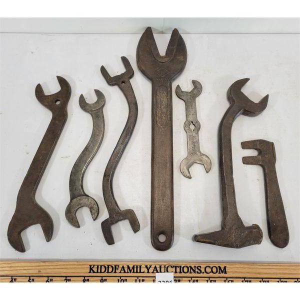LOT OF 7 - EARLY SPANNERS / WRENCHES - SOME MARKED