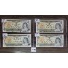 Image 1 : LOT OF 4 - 1973 CDN $1 BANKNOTES - SEQUENTIAL