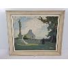 Image 1 : FRAMED OIL ON CANVAS - "BRITTANY ( HOUSE & CROSS )" - SIGNED