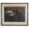 Image 1 : FRAMED CHARCOAL ON PAPER - "MOTHER LEANING OVER HER CHILD IN A CRADLE" - SIGNED (TESSIER ?)