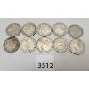 Image 1 : LOT OF 10 - SILVER CDN 25 CENT PCS - PRE 1967