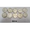 Image 2 : LOT OF 10 - SILVER CDN 25 CENT PCS - PRE 1967