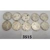 Image 1 : LOT OF 10 - SILVER CDN 25 CENT PCS - PRE 1967