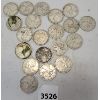 Image 1 : LOT OF 20 - SILVER CDN 25 CENT PCS - PRE 1967