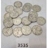 Image 1 : LOT OF 20 - CDN SILVER 25 CENT PCS - PRE 1967