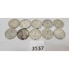 Image 1 : LOT OF 10 - CDN SILVER 25 CENT PCS - PRE 1967