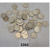 Image 1 : LOT OF 50 - CDN SILVER 10 CENT PCS - 1967 AND PRIOR