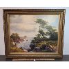 Image 1 : FRAMED OIL ON BOARD - OVERLOOKING THE WATER - BY E. VAYRES