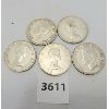 Image 2 : LOT OF 5 - CDN 50 CENT PCS - PRE 1967