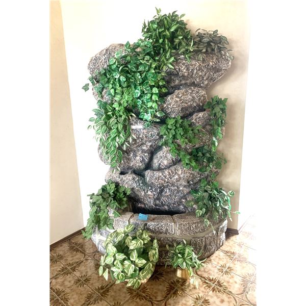 Large Lightweight Composite Waterfall w Silk Plants