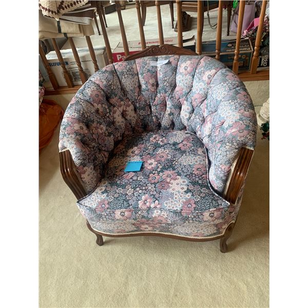 Beautiful Mauve, Grey & Pink Upholstered Chair