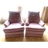Image 1 : FDY Furniture - Pair of Mauve Velour Upholstered Swivel Chairs