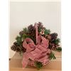 Image 5 : Pine-cone Arrangement in Basket, Silk Floral Arrangement in Ceramic Grape Bowl, Pink, Green & Gold S