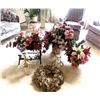 Image 1 : Huge Christmas Wreath w Gold Embellishments, Silk Rose Candle Holder Table Display, Pink Pinecone Fl